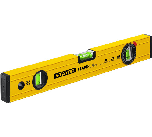 STAYER LEADER, 400 мм, усиленный профиль, уровень с поворотным глазком (3466-040) купить в Сочи STAYER LEADER, 400 мм, усиленный профиль, уровень с поворотным глазком (3466-040) купить в Сочи