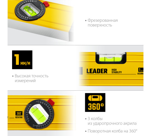 STAYER LEADER, 400 мм, усиленный профиль, уровень с поворотным глазком (3466-040) купить в Сочи STAYER LEADER, 400 мм, усиленный профиль, уровень с поворотным глазком (3466-040) купить в Сочи