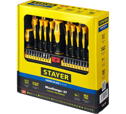 STAYER Hercules-Pro-37, 37 предм., набор отверток с насадками (25312-H37) купить в Сочи STAYER Hercules-Pro-37, 37 предм., набор отверток с насадками (25312-H37) купить в Сочи