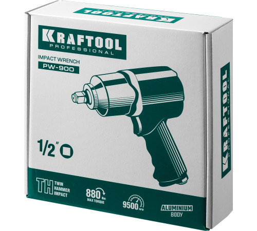 KRAFTOOL PW-900, 1/2″, 880 Н·м, ударный пневматический гайковерт (64210) купить  в Сочи