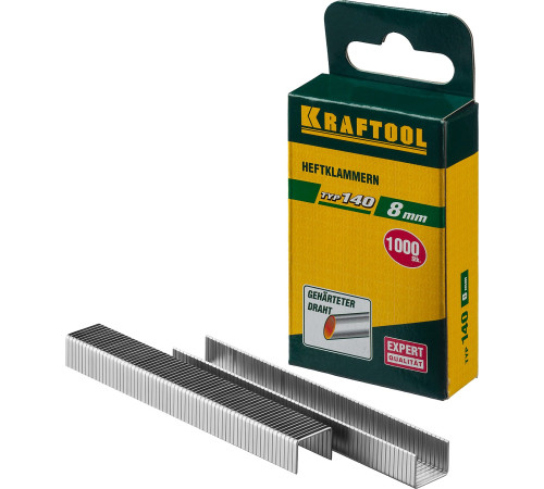 KRAFTOOL тип 140 (G/11/57) 8 мм, 1000 шт, калибр 20GA, скобы для степлера (31680-08) купить  в Сочи