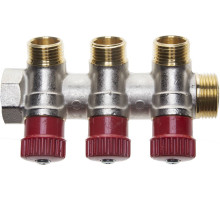 GENERAL FITTINGS вход 3/4″ - 3 выхода 1/2″, коллектор для горячей воды (51046-3/4-1/2-HT3)