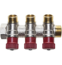 GENERAL FITTINGS вход 3/4″ - 3 выхода 1/2″, коллектор для горячей воды (51046-3/4-1/2-HT3)