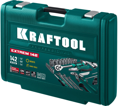 KRAFTOOL EXTREM-142, 142 предм., (1/2″+3/8″+1/4″), универсальный набор инструмента (27889-H142) купить в Сочи KRAFTOOL EXTREM-142, 142 предм., (1/2″+3/8″+1/4″), универсальный набор инструмента (27889-H142) купить в Сочи