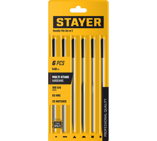 STAYER 140 мм, 6 предм., набор надфилей (1603-10-H6) купить  в Сочи