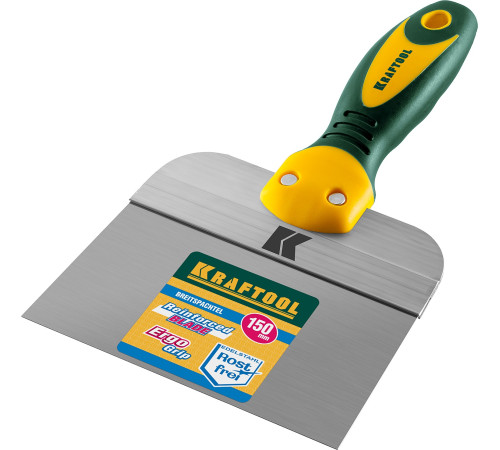 KRAFTOOL 150 мм, широкое полотно, алюминиевая направляющая, двухкомпонентная ручка, нержавеющий, фасадный шпатель (10036-150) купить  в Сочи