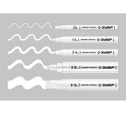 ЗУБР МК-800 белый, 2-8 мм клиновидный маркер-краска (06327-8) купить  в Сочи