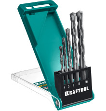 KRAFTOOL Hard, 5 шт: 4-5-6-8-10 мм, набор сверл по по твёрдым материалам (29177-H5)