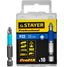 STAYER ProFix PZ2, 50 мм, 10 шт, набор бит, Professional (26223-2-50-10) STAYER ProFix PZ2, 50 мм, 10 шт, набор бит, Professional (26223-2-50-10)