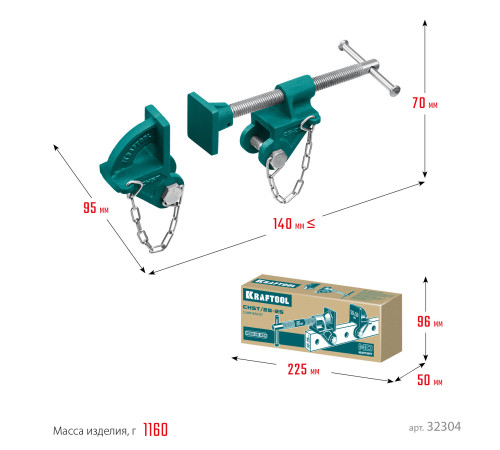 KRAFTOOL CHST/25-25, на профиль 25 х 50 мм, набор головок для струбцины (32304) купить  в Сочи KRAFTOOL CHST/25-25, на профиль 25 х 50 мм, набор головок для струбцины (32304) купить  в Сочи