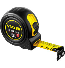 STAYER BlackMax, 5 м х 25 мм, рулетка с двумя фиксаторами, Professional (3410-05-25)
