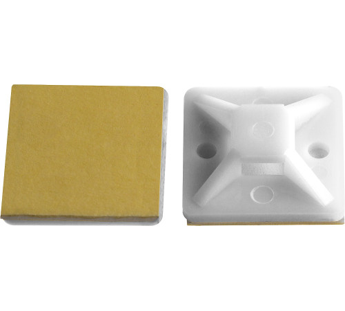 ЗУБР ПХС, 25 x 25 мм, нейлон, 100 шт, белая, самоклеющаяся площадка под хомут-стяжку (30915-25) купить  в Сочи