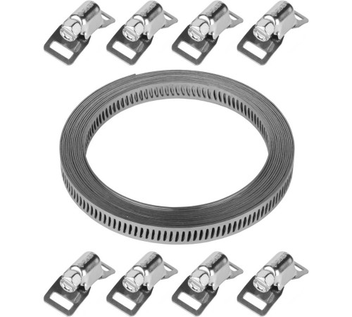 ЗУБР 3 м х 8 мм, 8 замков, набор: хомут универсальный нержавеющий, Профессионал (37811-H8) купить  в Сочи