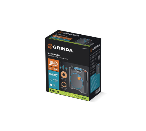 GRINDA COMPACT, шланг 10м x 5/16″ в пластиковом корпусе, поливочный набор 4 предм., соединит. шланг 1/2″х1,5м, набор поливочный мини ProLine (428480) купить  в Сочи GRINDA COMPACT, шланг 10м x 5/16″ в пластиковом корпусе, поливочный набор 4 предм., соединит. шланг 1/2″х1,5м, набор поливочный мини ProLine (428480) купить  в Сочи