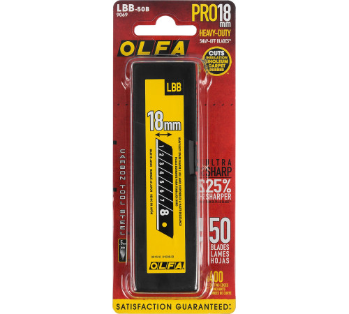 OLFA EXCEL BLACK, 18 х 100 х 0.5 мм, 50 шт, сегментированные лезвия (OL-LBB-50B) купить в Сочи OLFA EXCEL BLACK, 18 х 100 х 0.5 мм, 50 шт, сегментированные лезвия (OL-LBB-50B) купить в Сочи