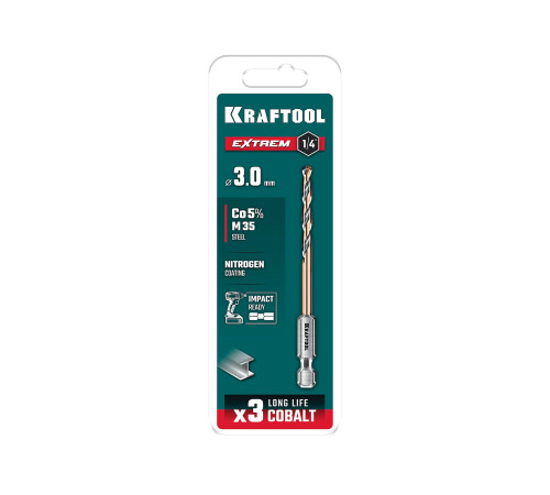 KRAFTOOL НЕХ-1/4″, d 3,0 х 72 мм, сверло по металлу для винтовёртов и шуруповертов IMPACT READY (29652-3) купить в Сочи KRAFTOOL НЕХ-1/4″, d 3,0 х 72 мм, сверло по металлу для винтовёртов и шуруповертов IMPACT READY (29652-3) купить в Сочи