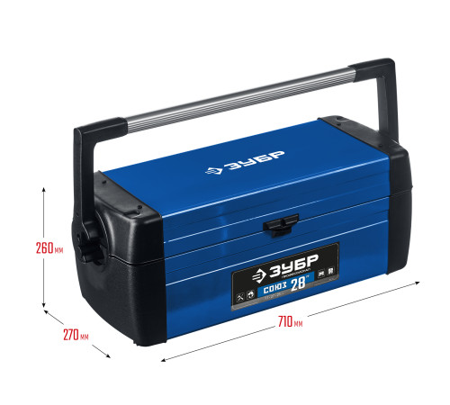 ЗУБР СОЮЗ-28, 710 x 270 x 260 мм, (28″), металлический ящик для инструментов, Профессионал (38151-28) купить  в Сочи