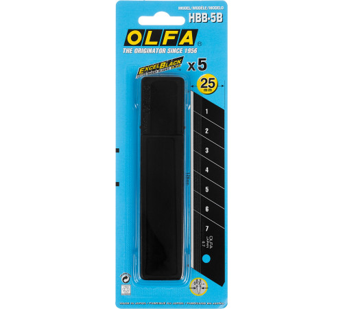 OLFA EXCEL BLACK, 25 х 126 х 0.7 мм, 5 шт, сегментированные лезвия (OL-HBB-5B) купить в Сочи OLFA EXCEL BLACK, 25 х 126 х 0.7 мм, 5 шт, сегментированные лезвия (OL-HBB-5B) купить в Сочи