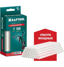 KRAFTOOL Ultra Power, 7 х 150 мм, 40 шт, прозрачные, ультрамощные клеевые стержни (06837-40)