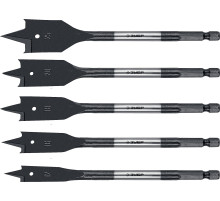 ЗУБР 5 шт, 12-16-18-20-25 мм, хвостовик HEX 1/4″, набор перовых сверл по дереву (29505-H5)