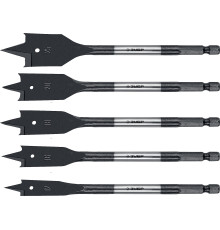 ЗУБР 5 шт, 12-16-18-20-25 мм, хвостовик HEX 1/4″, набор перовых сверл по дереву (29505-H5)