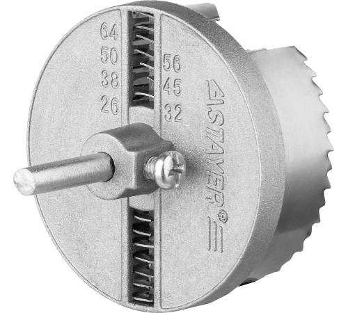 STAYER 7 шт, (26-32-38-45-50-56-64 х 23 мм), наборная кольцевая пила по дереву (2956-1) купить  в Сочи