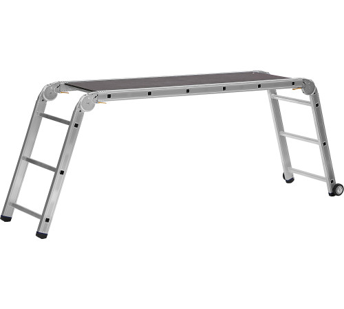 СИБИН ПРП-36, 3 х 6 х 3 ступени, алюминиевые, складные, с колесами и съемной площадкой, парофессиональные рабочие подмости (38845) купить  в Сочи