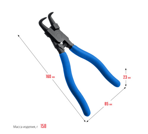 ЗУБР 170 мм, изогнутые губки, внутренний съемник стопорных колец, Профессионал (22821-2) купить  в Сочи