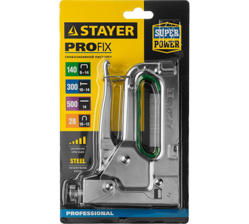 STAYER Max-140, тип 140 (G/11/57) 20GA (6 - 14 мм)/28/300/500, стальной степлер (31508) купить  в Сочи