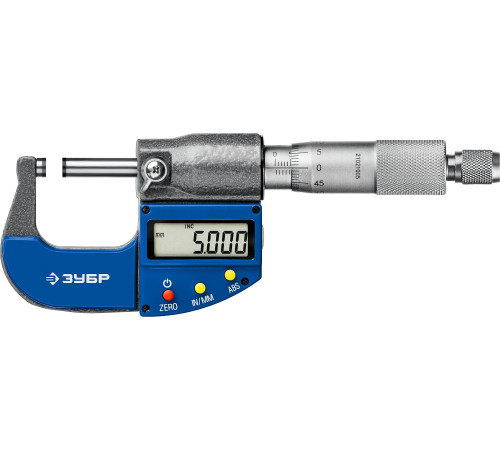 ЗУБР МКЦ 25, 0 - 25 мм, гладкий цифровой микрометр, Профессионал (34482-25) купить  в Сочи