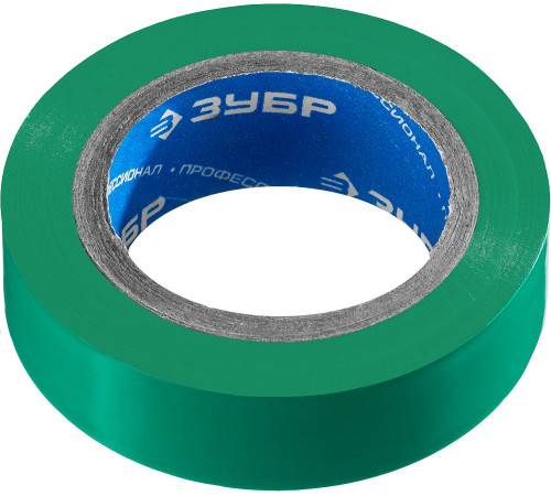 ЗУБР ЭЛЕКТРИК-10, 15 мм х 10 м, 6 000 В, зеленая, не поддерживает горение, изолента ПВХ, Профессионал (1233-4) купить  в Сочи