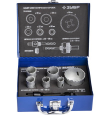 ЗУБР 6 шт, сталь Р6М5, (20,22,25,30.35,60), набор биметаллических коронок (29531-H6-1)