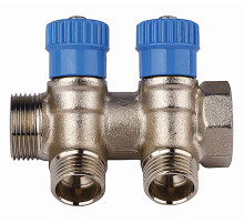 GENERAL FITTINGS вход 3/4″ - 2 выхода 1/2″, коллектор для холодной воды (51046-3/4-1/2-CT2)