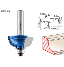 ЗУБР 31.8 x 17 мм, радиус 8 мм, фреза кромочная калевочная №7, Профессионал (28709-31.8)