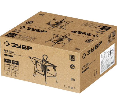 ЗУБР d 315 мм, 2200 Вт, распиловочный станок с удлинителем (СРЦ-315су) купить  в Сочи