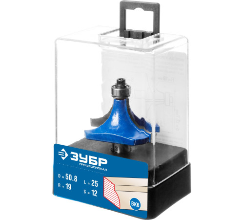 ЗУБР 50.8 x 25 мм, радиус 19 мм, фреза кромочная калевочная №1, Профессионал (28701-50.8) купить  в Сочи