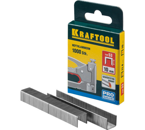 KRAFTOOL тип 53 (A/10/JT21) 10 мм, 1000 шт, калибр 23GA, скобы для степлера (31670-10) купить в Сочи KRAFTOOL тип 53 (A/10/JT21) 10 мм, 1000 шт, калибр 23GA, скобы для степлера (31670-10) купить в Сочи