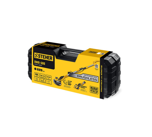 STEHER d225 мм, 500 Вт, подсветка, бесщеточная шлифовальная машина для стен (жираф), кейс (DWB-500) купить в Сочи STEHER d225 мм, 500 Вт, подсветка, бесщеточная шлифовальная машина для стен (жираф), кейс (DWB-500) купить в Сочи