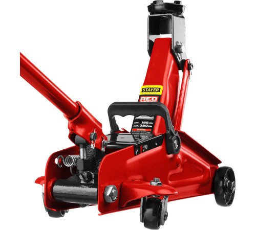 STAYER R-22 RED FORCE, в кейсе, 2 т, 125 - 320 мм, подкатной домкрат для легковых а/м, Professional (43152-2-K) купить  в Сочи