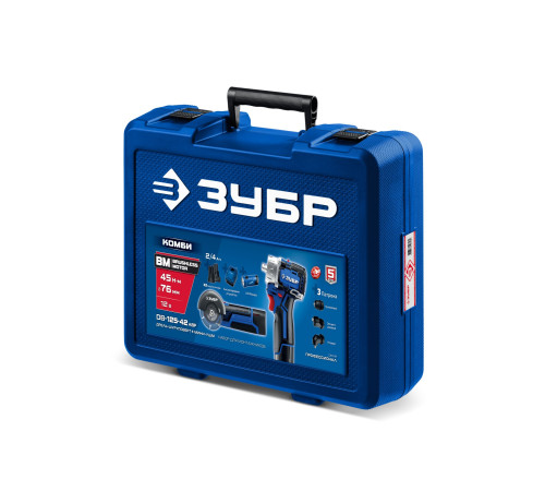 ЗУБР КОМБИ #5 набор: дрель-шуруповерт + мини УШМ + LED фонарь, BRUSHLESS, 12 В, 45 Н·м, 2 АКБ тип Т7 (4 и 2 А·ч), кейс, Профессионал (DB-125-42ABF) купить в Сочи ЗУБР КОМБИ #5 набор: дрель-шуруповерт + мини УШМ + LED фонарь, BRUSHLESS, 12 В, 45 Н·м, 2 АКБ тип Т7 (4 и 2 А·ч), кейс, Профессионал (DB-125-42ABF) купить в Сочи