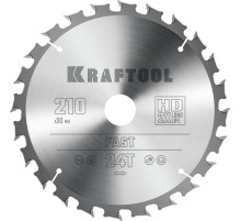 KRAFTOOL Fast, 210 х 30 мм, 24Т, пильный диск по дереву (36950-210-30)