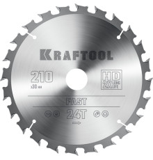 KRAFTOOL Fast, 210 х 30 мм, 24Т, пильный диск по дереву (36950-210-30)