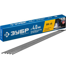 ЗУБР Д 4.0 х 450 мм, 5 кг в коробке, ЗОК-46 рутил-целлюлозный, электрод сварочный, Профессионал (40035-4.0)