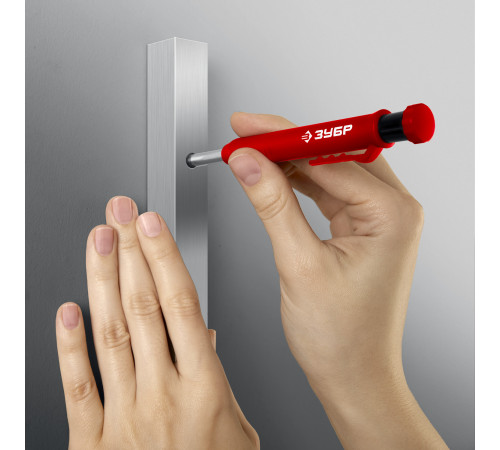 ЗУБР АСК красный, d 2,8 мм, HB, 6 сменных грифелей, автоматический карандаш (06311-3) купить  в Сочи