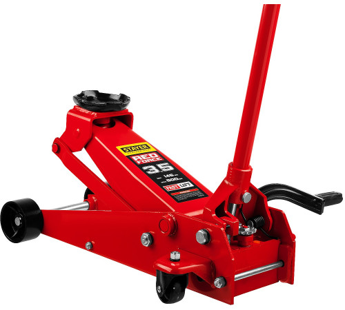 STAYER F-35 RED FORCE, 3.5 т, 145 - 500 мм, подкатной домкрат с быстрым и высоким подъемом для СТО, Professional (43155-3.5) купить  в Сочи