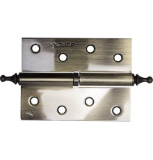 ЗУБР 100 х 75 х 2.5 мм, разъемная, левая, цвет старая латунь (AB), 2 шт, карточная петля (37605-100-5L)