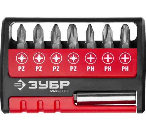 ЗУБР MX-8, 8 шт, набор бит с адаптером (26089-H8) купить  в Сочи