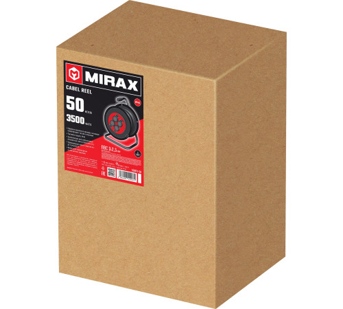 MIRAX ПВС, 3 х 2.5 мм2, 50 м, 3500 Вт, IP44, силовой удлинитель на катушке (55051-50) купить  в Сочи