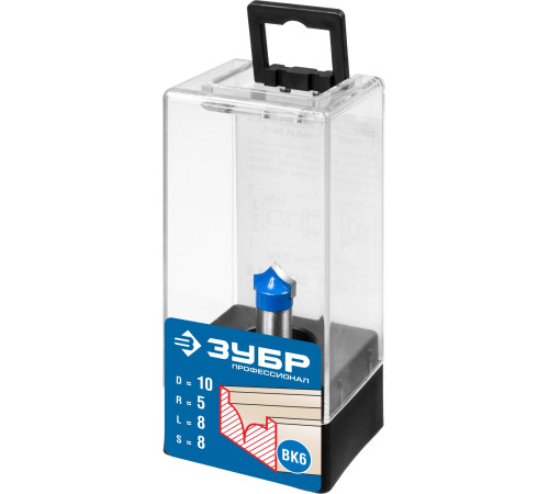 ЗУБР 10 x 8 мм, радиус 5 мм, фреза пазовая фасонная №4, Профессионал (28743-10-8) купить  в Сочи