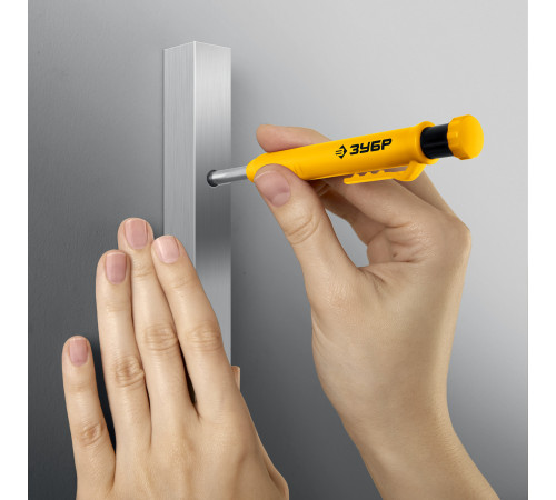 ЗУБР АСК желтый, d 2,8 мм, HB, 6 сменных грифелей, автоматический карандаш (06311-5) купить  в Сочи